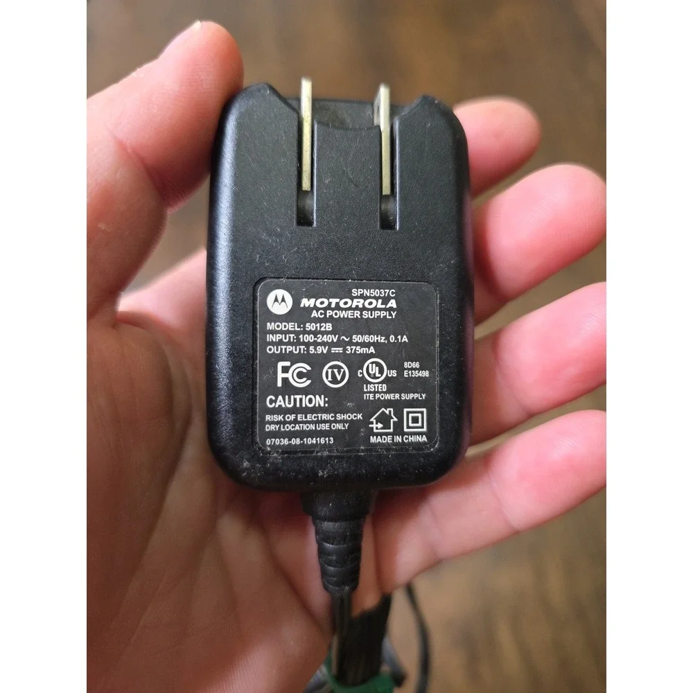 Motorola AC Power Supply Phone Charger Model 5012 Working SPN5037B‎ A6